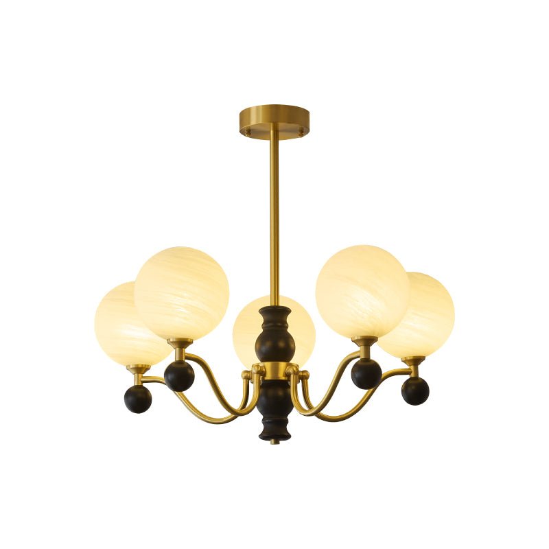 Ershaan lampadario sfera Eleganza vintage in ottone e legno