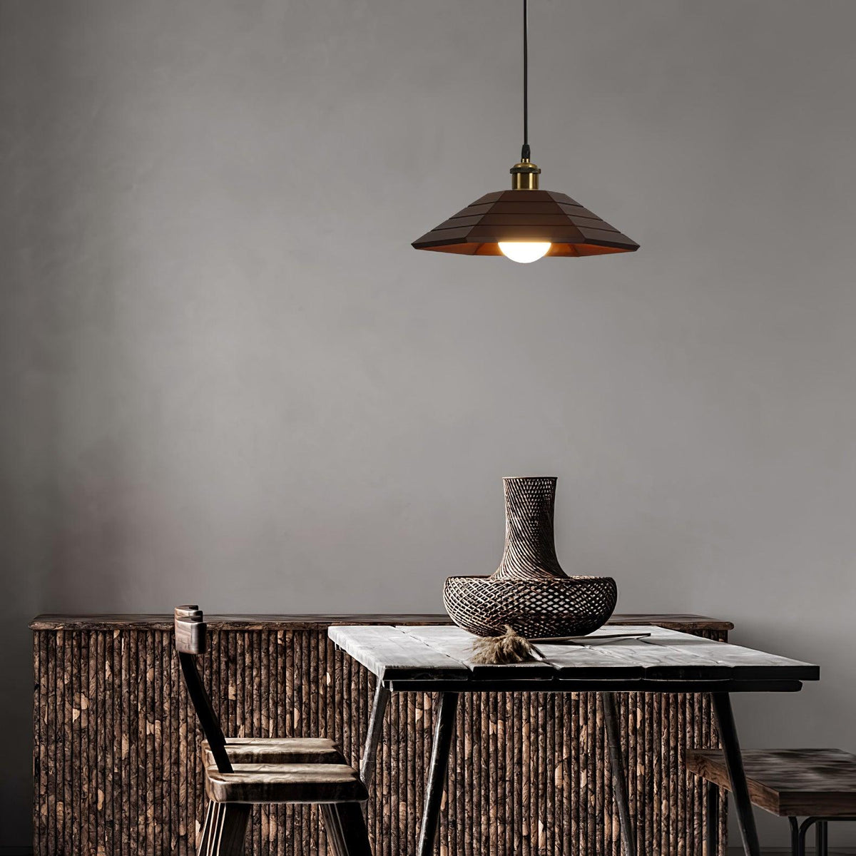 Evys lampada a sospensione in legno Stile Tradizionale Art