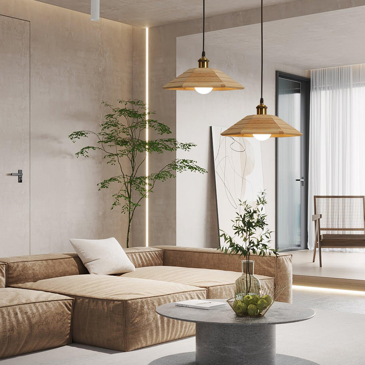 Evys lampada a sospensione in legno Stile Tradizionale Art