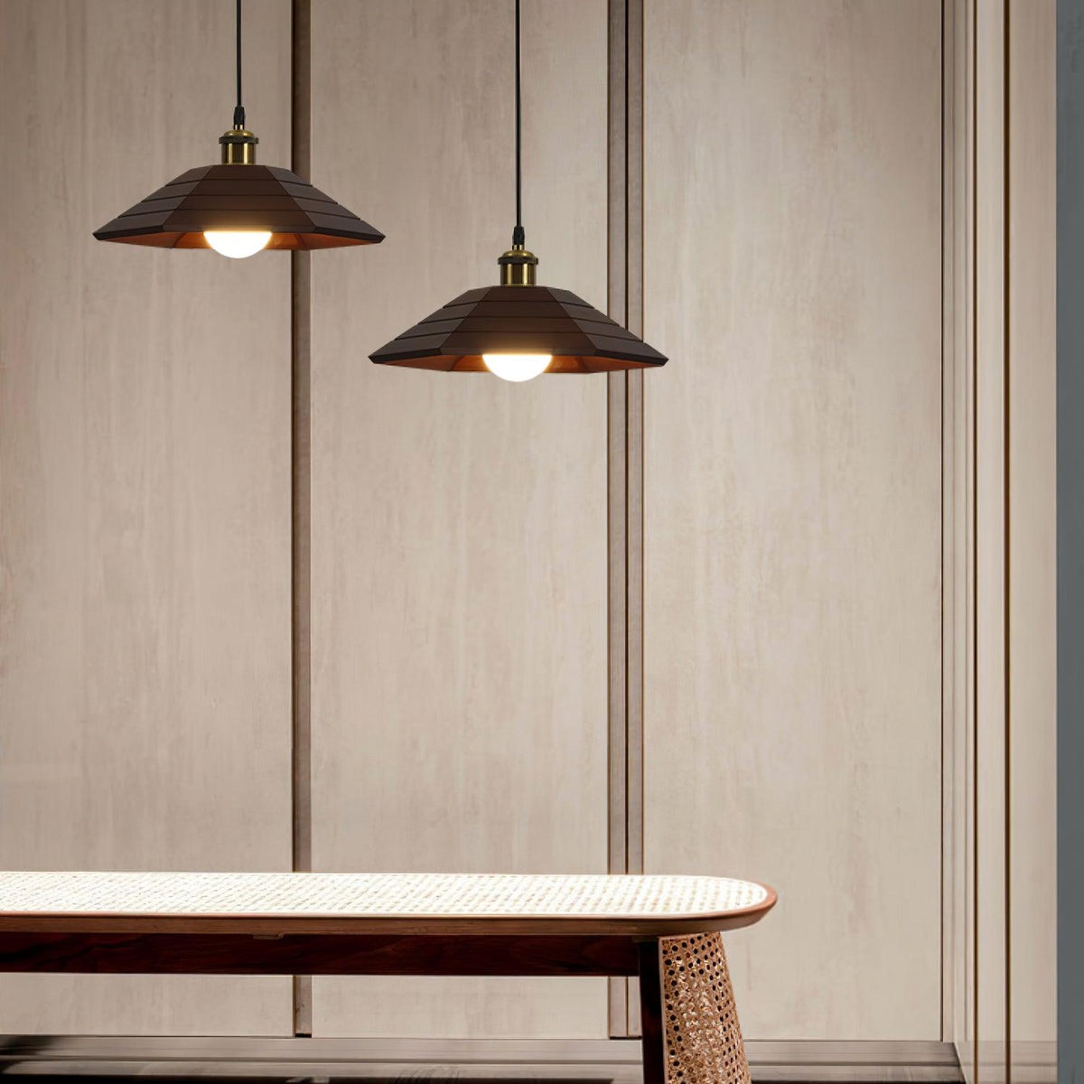 Evys lampada a sospensione in legno Stile Tradizionale Art