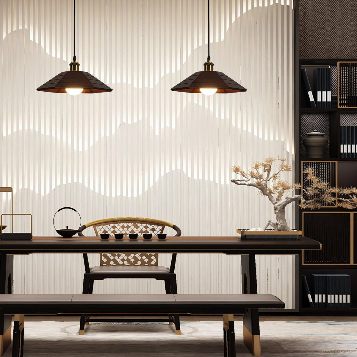 Evys lampada a sospensione in legno Stile Tradizionale Art