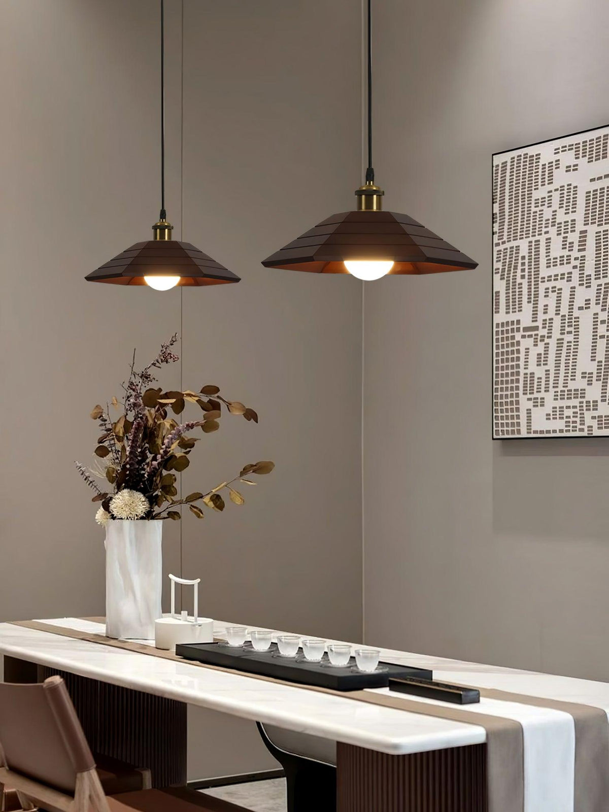 Evys lampada a sospensione in legno Stile Tradizionale Art