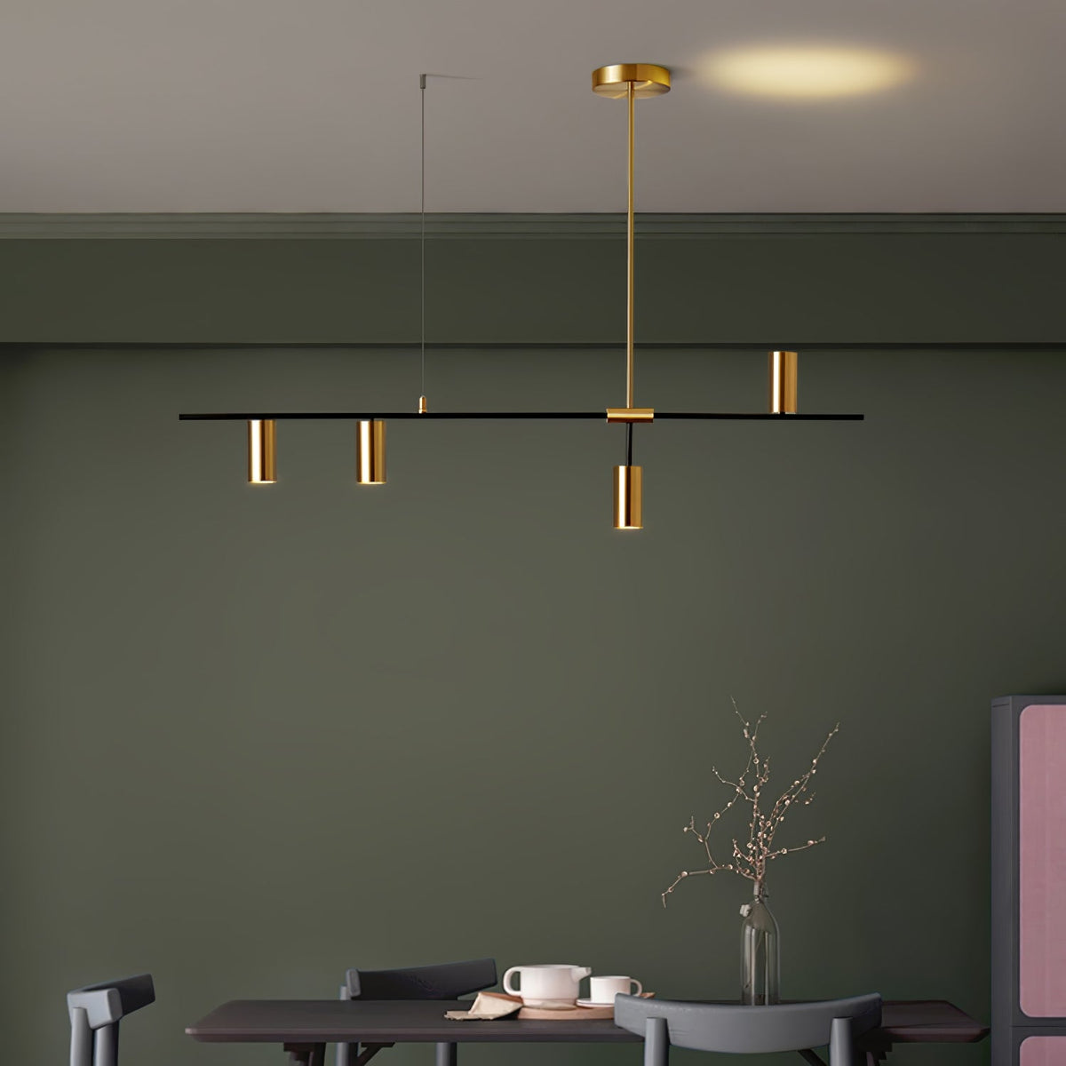 Lustra Lux Lampadario Lineare in Ottone Cassandra Elegante - Relic Pieces