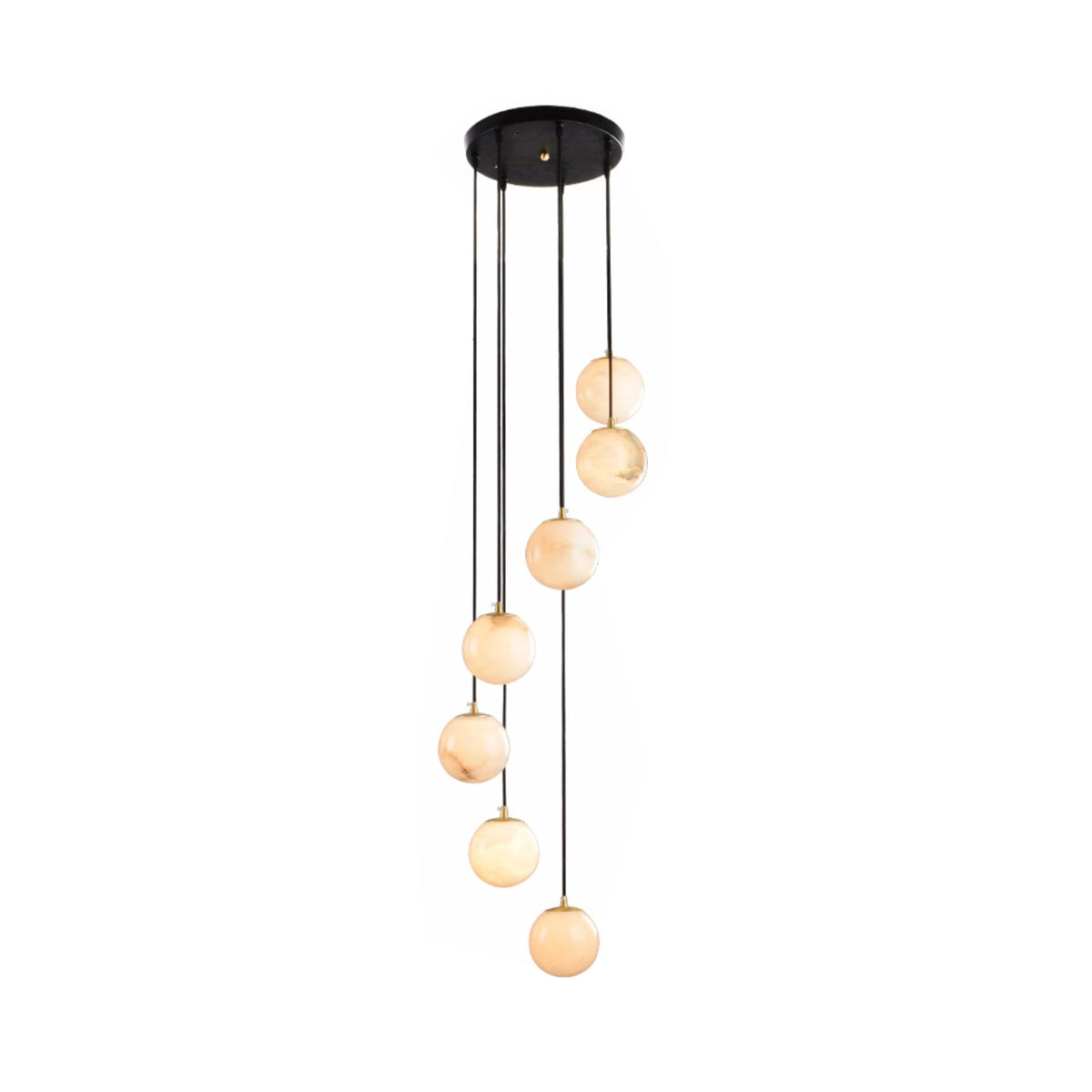 Gloruvye lampadario moderno a grappolo Sferico in alabastro