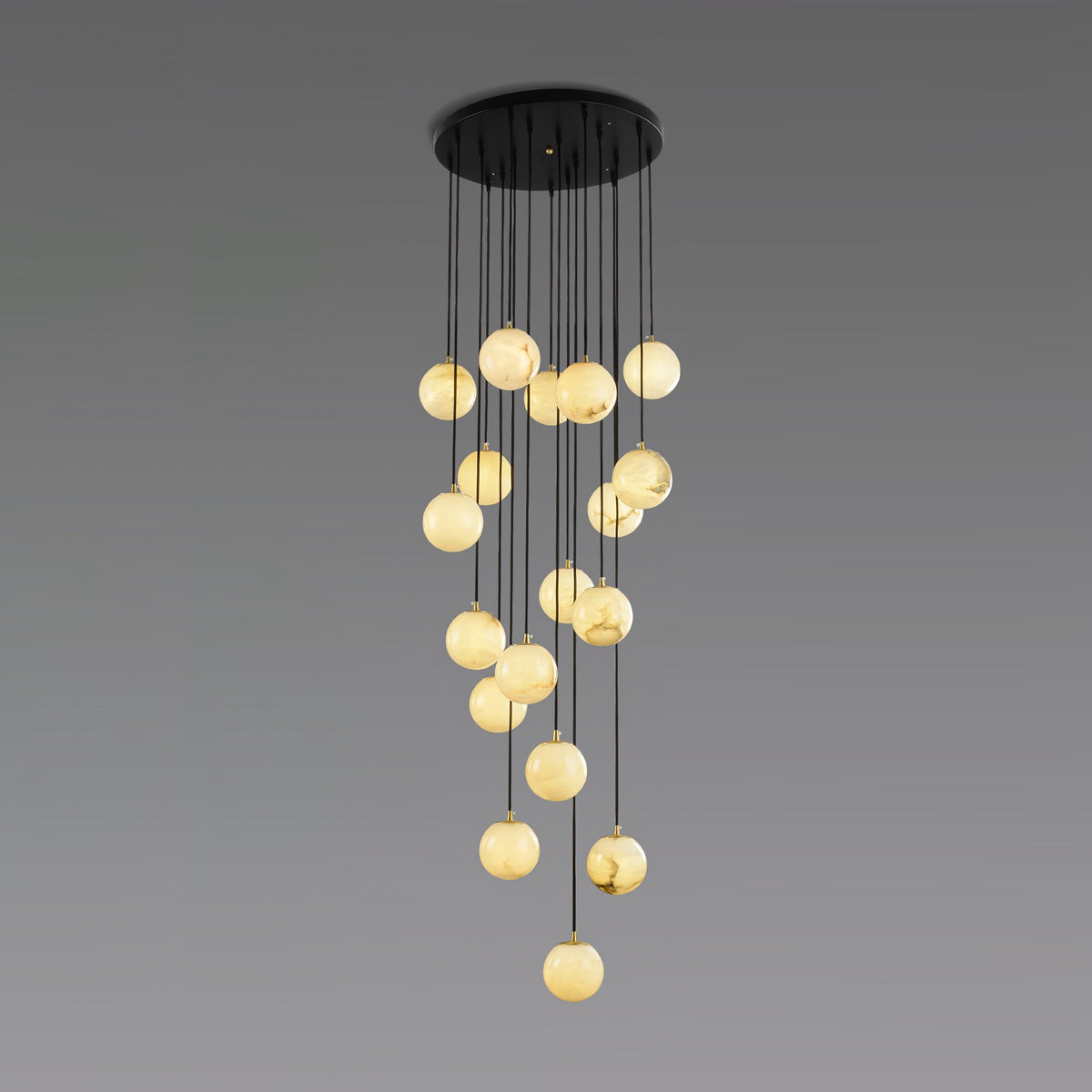 Gloruvye lampadario moderno a grappolo Sferico in alabastro