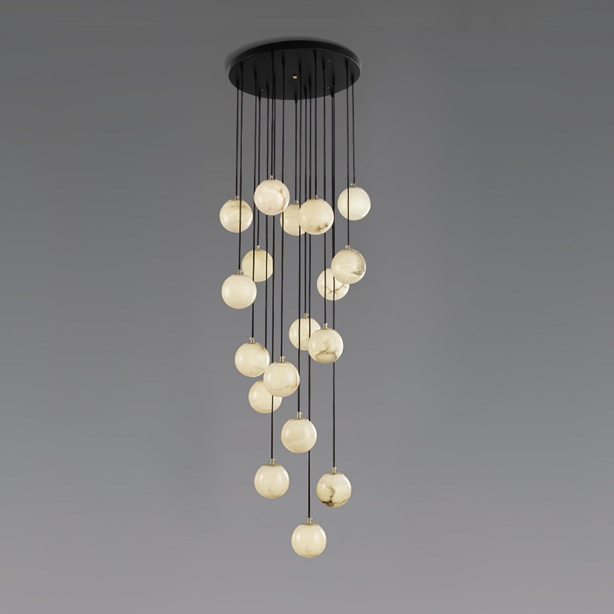 Gloruvye lampadario moderno a grappolo Sferico in alabastro