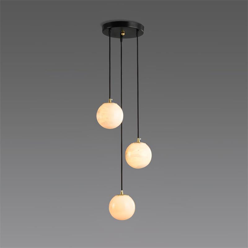 Gloruvye lampadario moderno a grappolo Sferico in alabastro