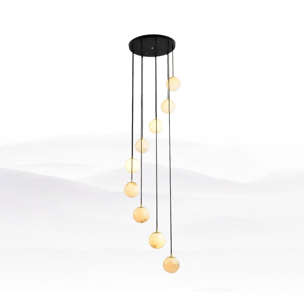 Sexta lampada a sospensione in alabastro / lampadario