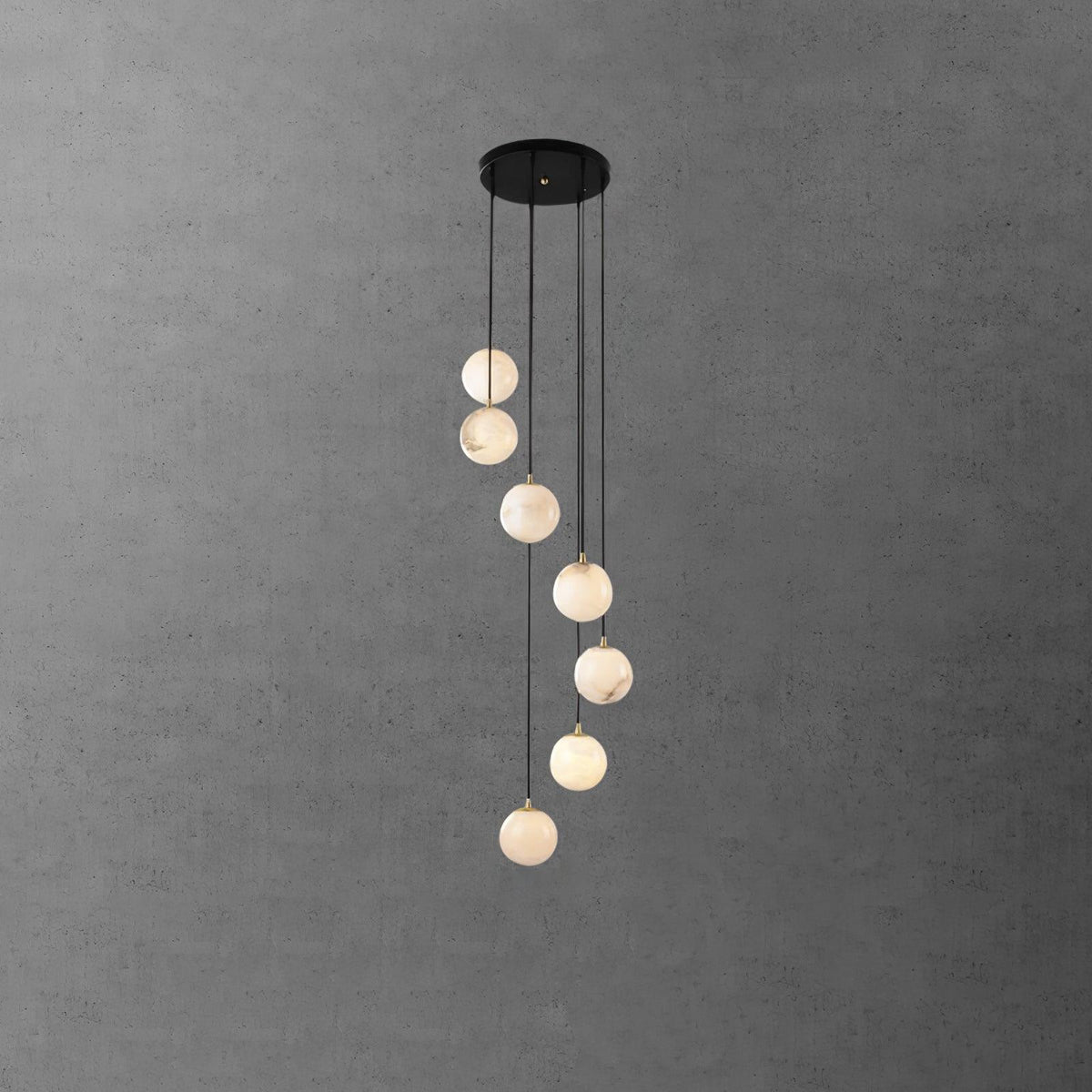 Sexta lampada a sospensione in alabastro / lampadario