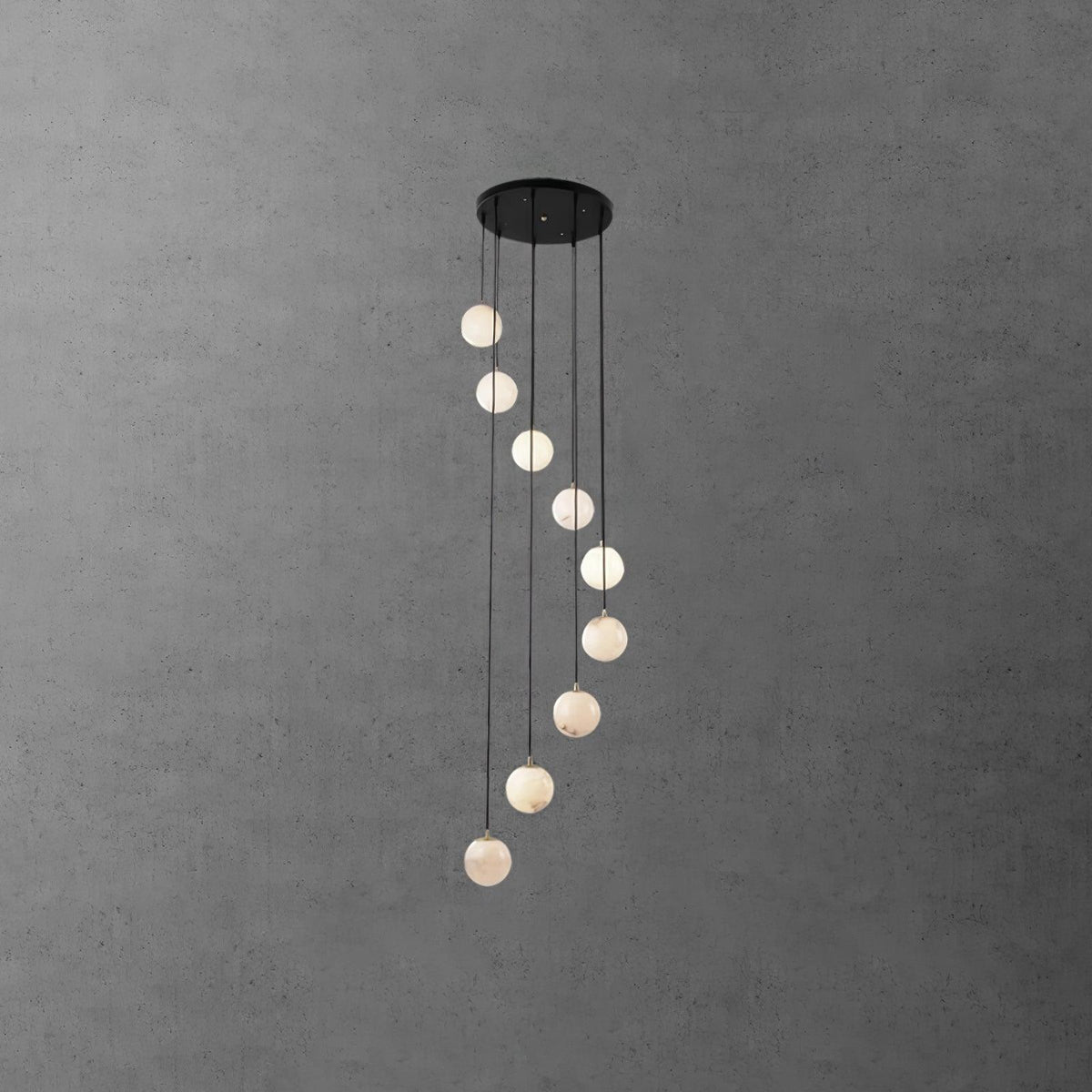 Sexta lampada a sospensione in alabastro / lampadario
