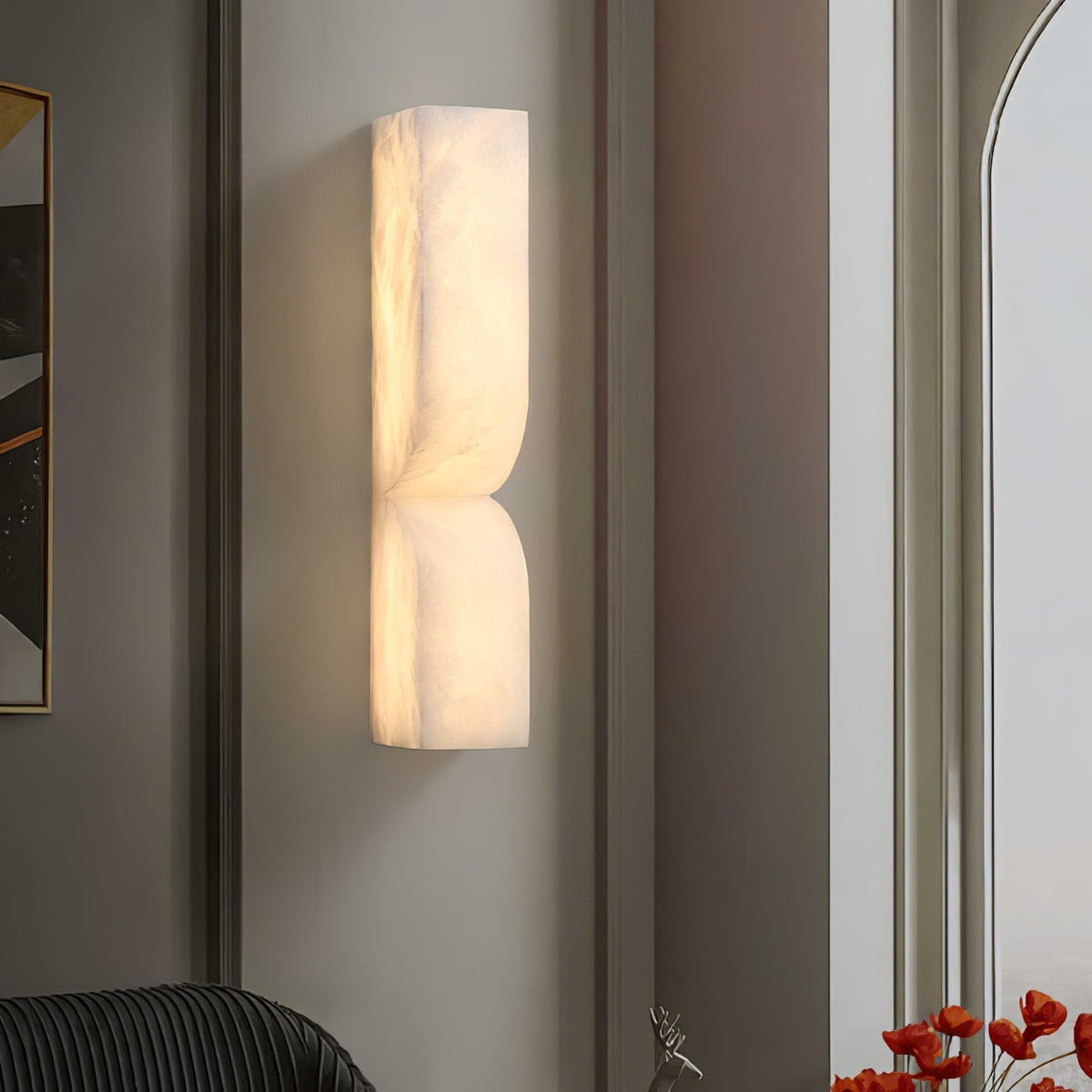 Lena alabastro lampada da parete Rettangolare con Spina