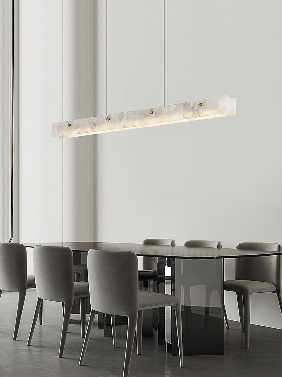 Vexor lampada a sospensione LED moderna lineare in alabastro
