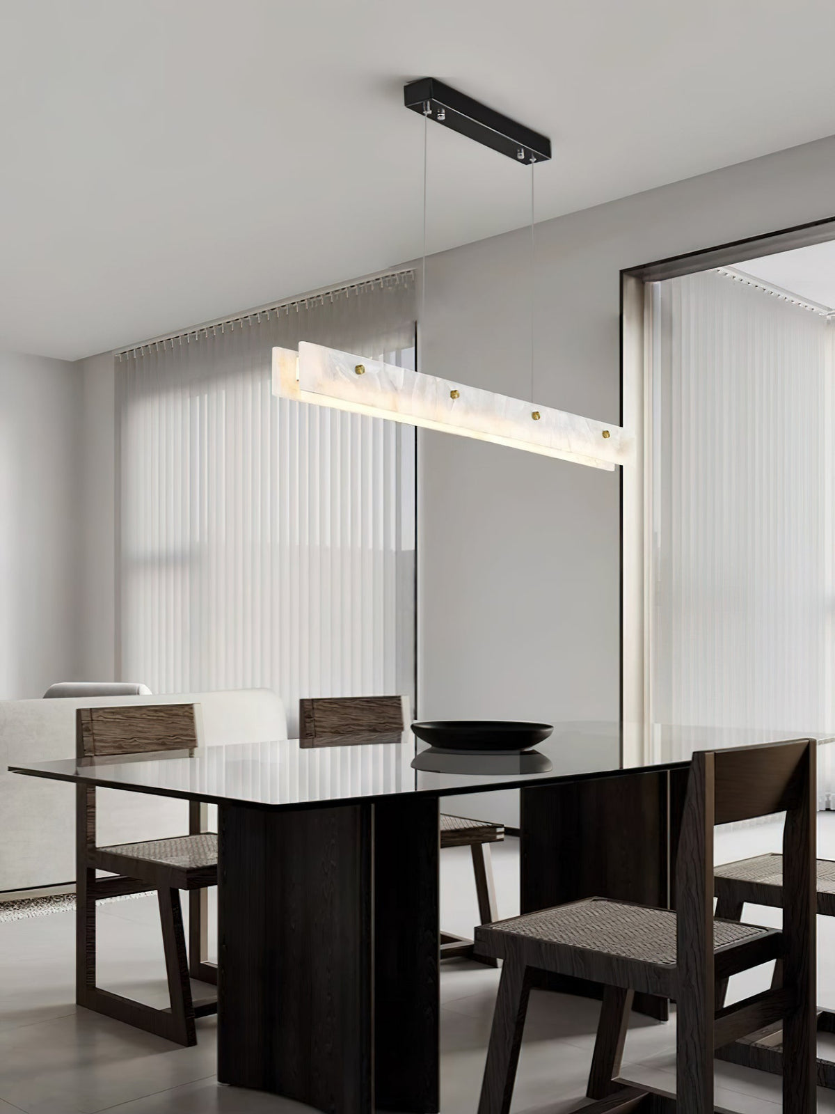 Vexor lampada a sospensione LED moderna lineare in alabastro
