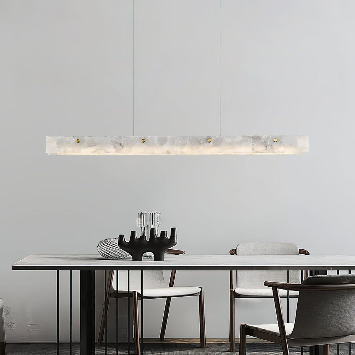 Vexor lampada a sospensione LED moderna lineare in alabastro