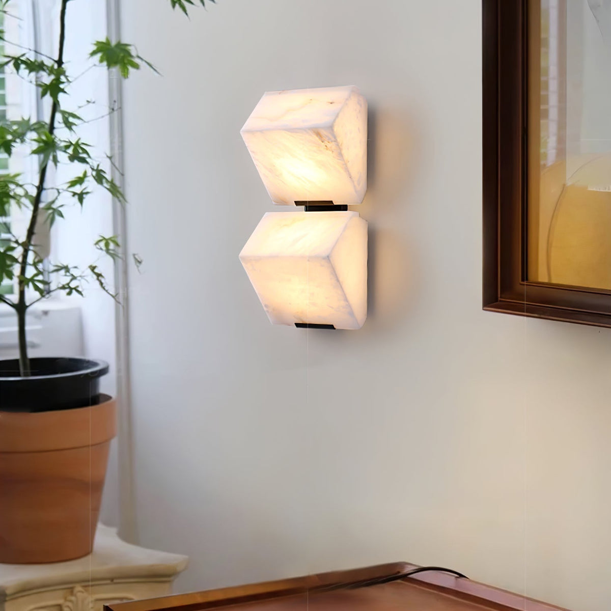Niviella alabastro lampada da parete con spina per scale