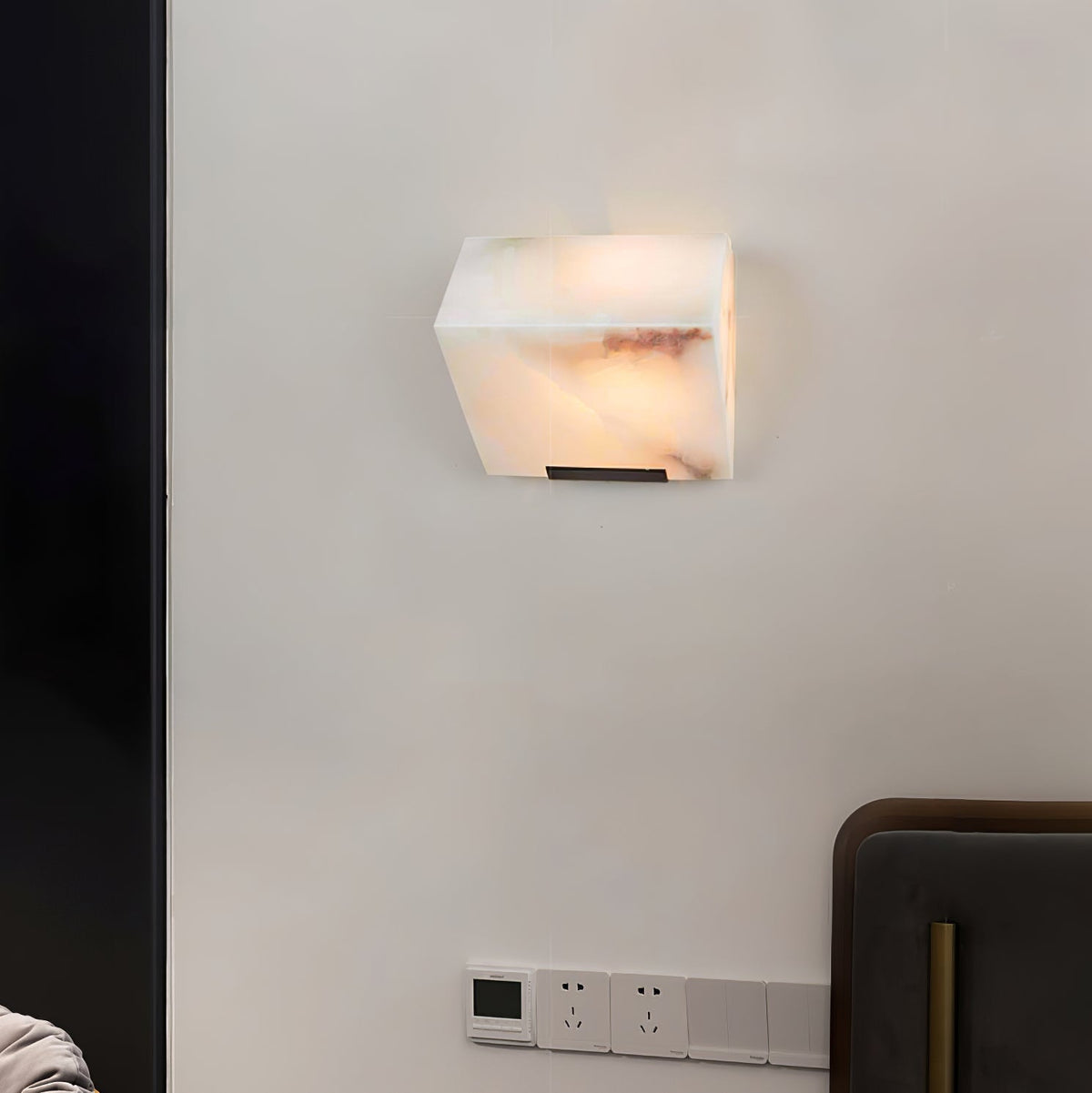 Niviella alabastro lampada da parete con spina per scale