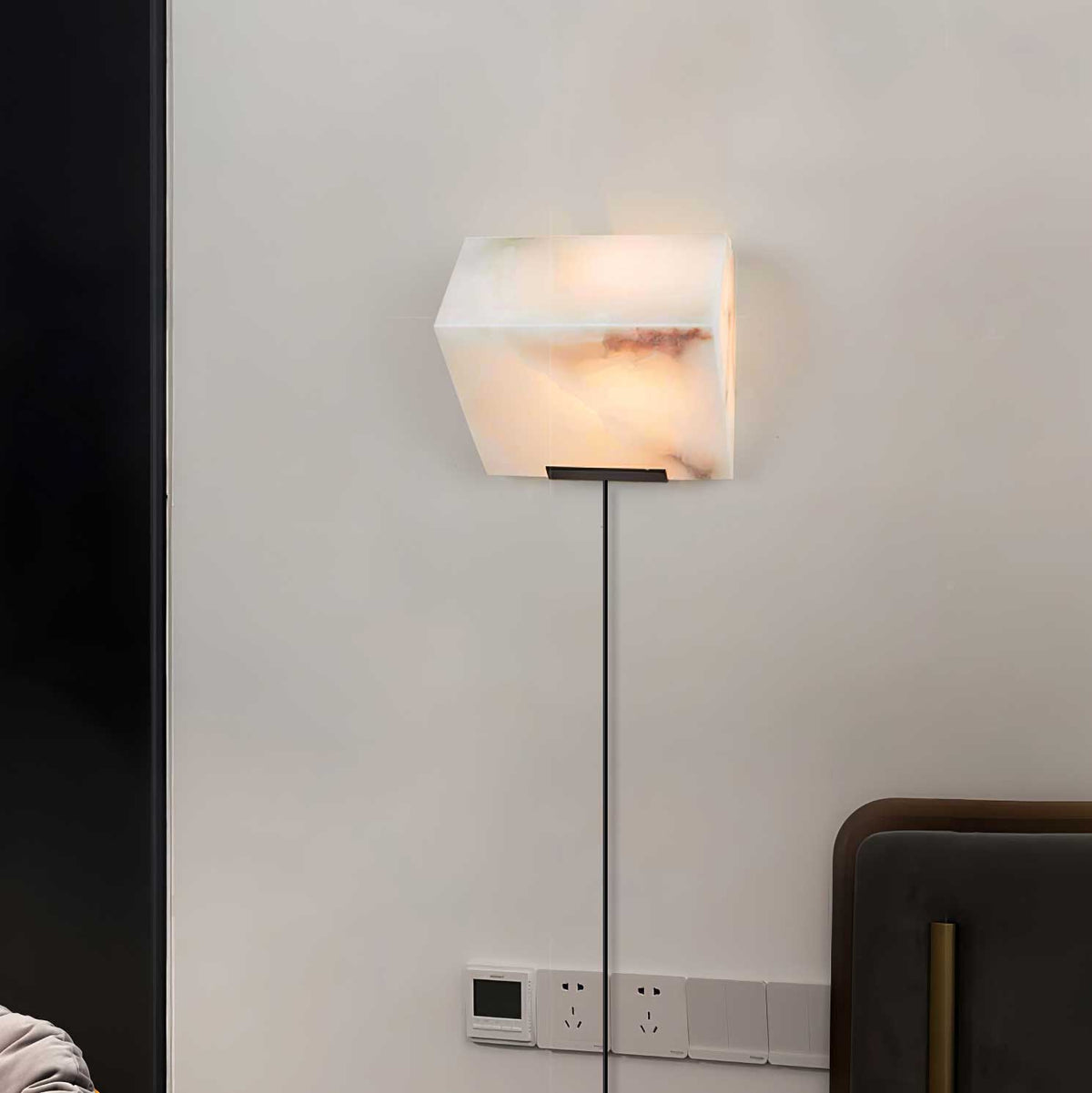 Niviella alabastro lampada da parete con spina per scale