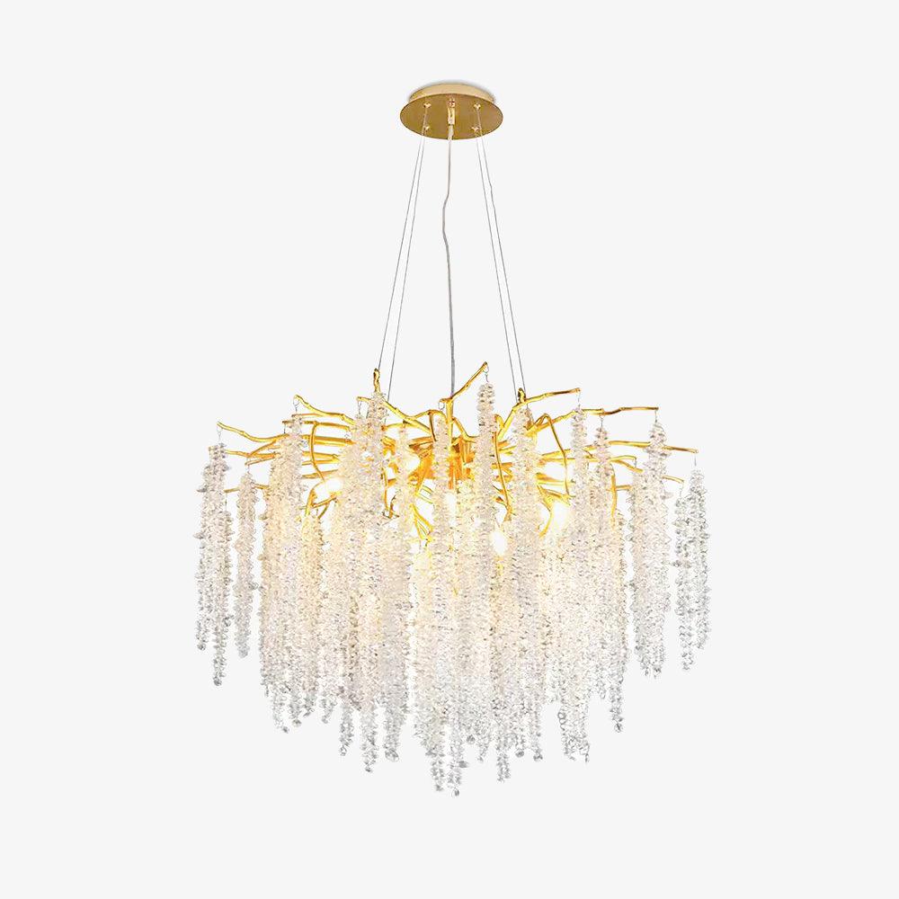 Lustra Lux Lampadario Elegante con Rami di Cristallo Oro - Relic Pieces