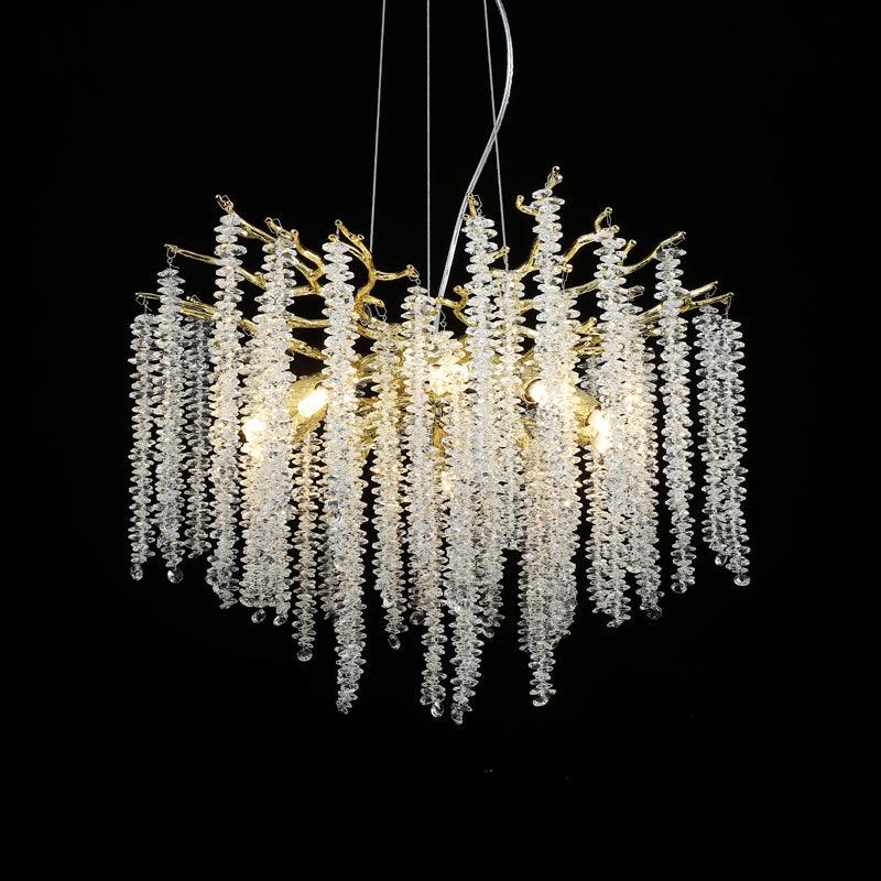 Lustra Lux Lampadario Elegante con Rami di Cristallo Oro - Relic Pieces