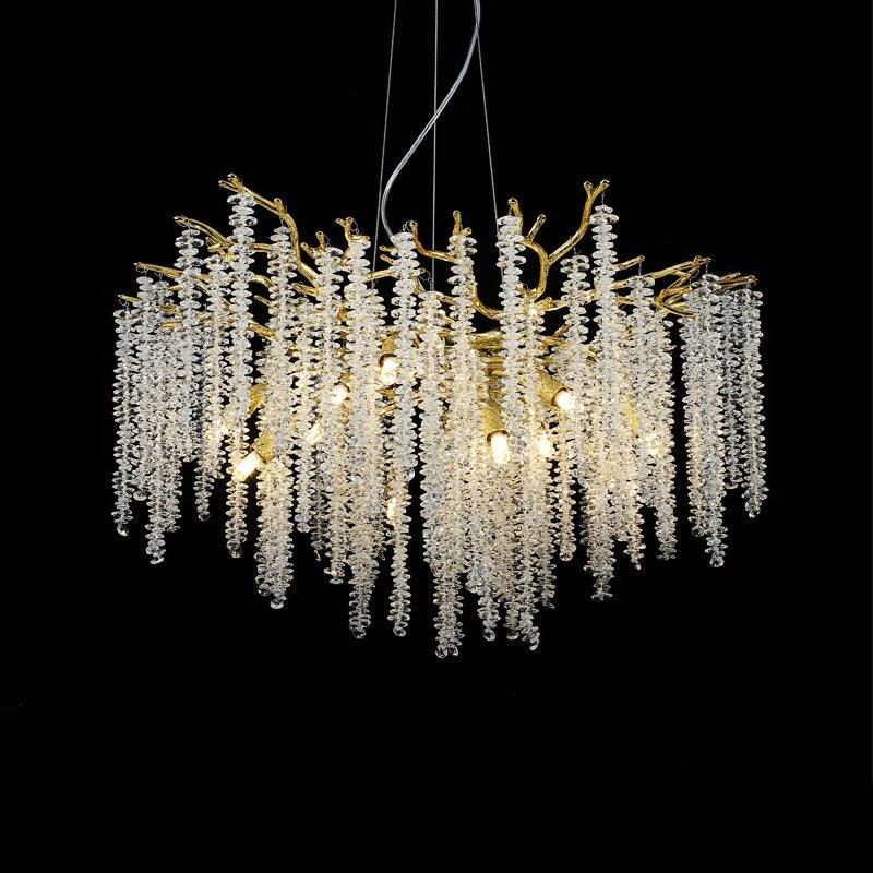 Lustra Lux Lampadario Elegante con Rami di Cristallo Oro - Relic Pieces