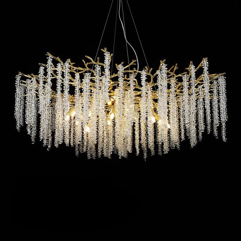 Lustra Lux Lampadario Elegante con Rami di Cristallo Oro - Relic Pieces