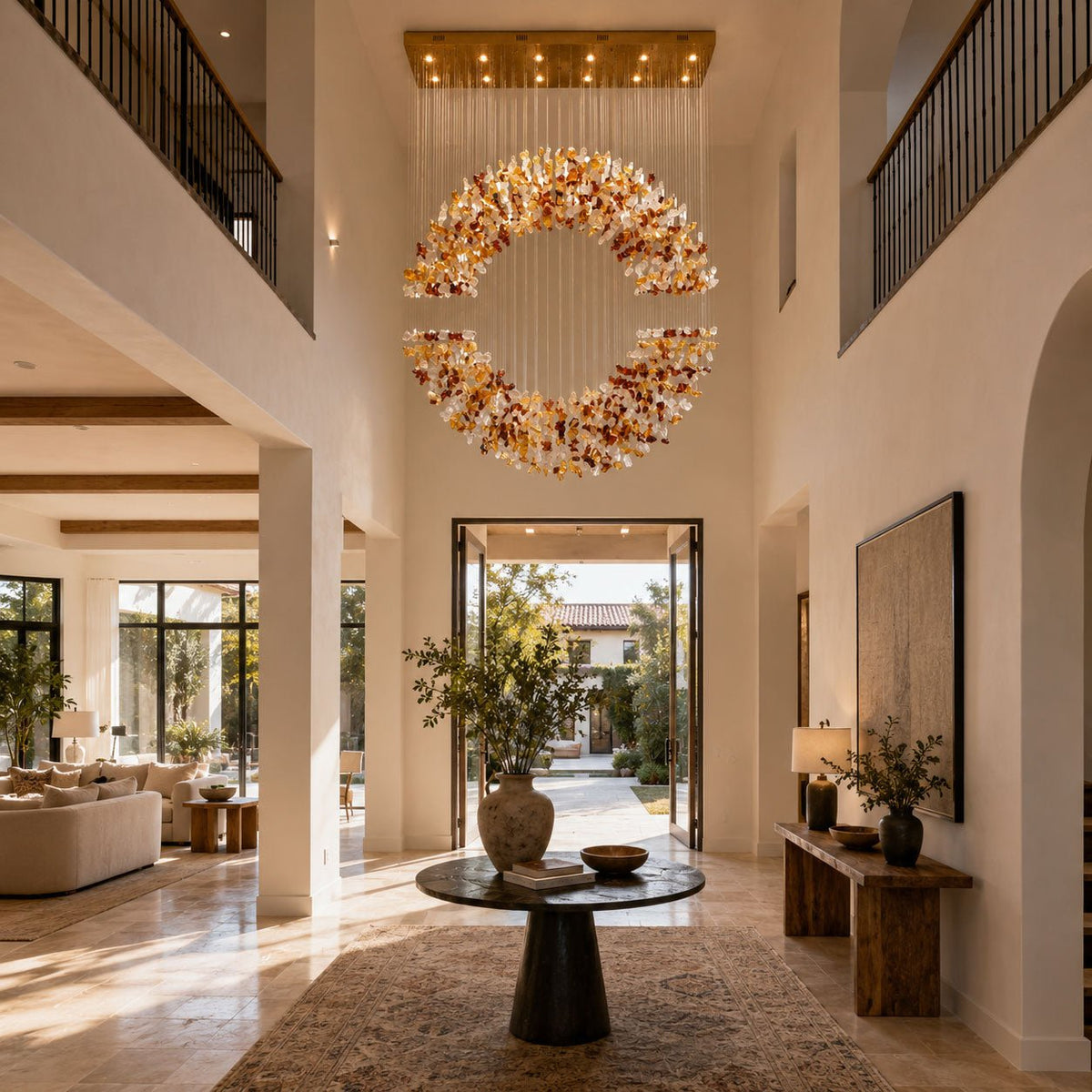 Amber Crystal Halo lampadario