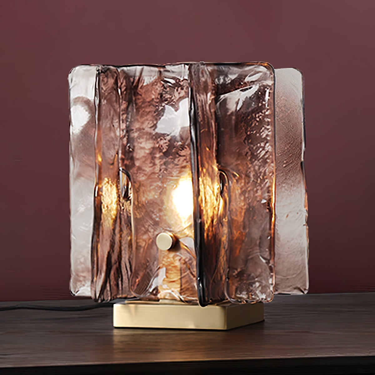Avlaear lampada da tavolo in vetro artigianale
