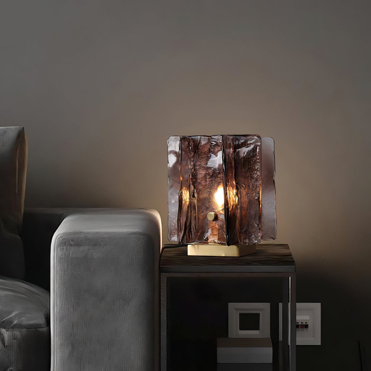 Avlaear lampada da tavolo in vetro artigianale