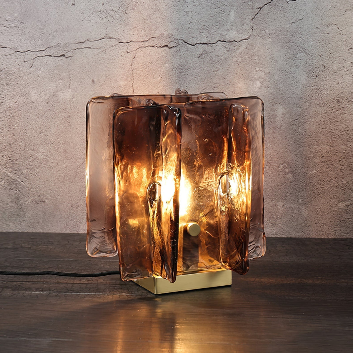 Avlaear lampada da tavolo in vetro artigianale