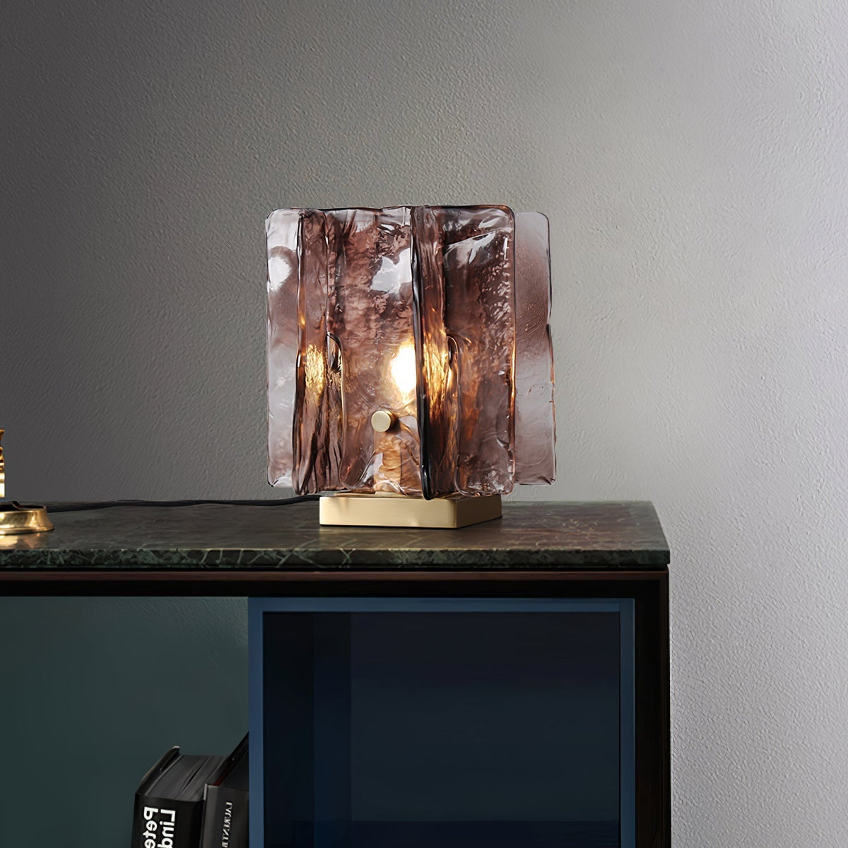 Avlaear lampada da tavolo in vetro artigianale