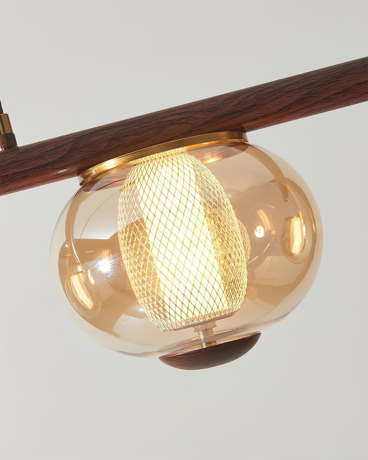 Alviora lampada a sospensione legno vetro lineare Japandi