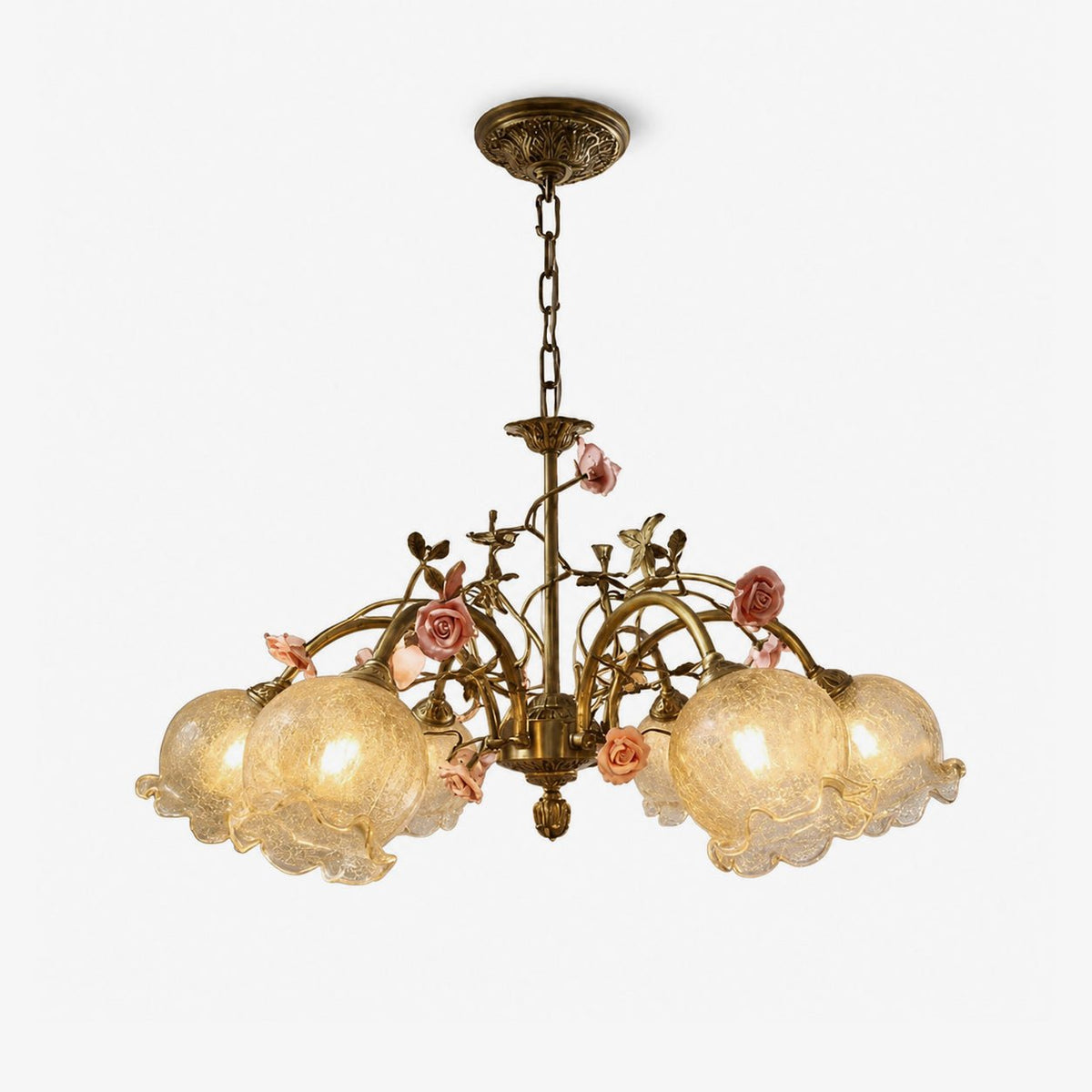 Rosavelle in ottone lampadario