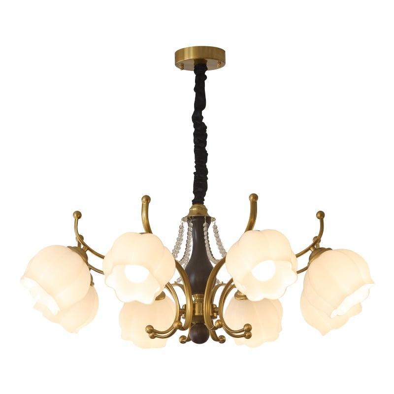 Elvorine lampadario legno vetro vintage