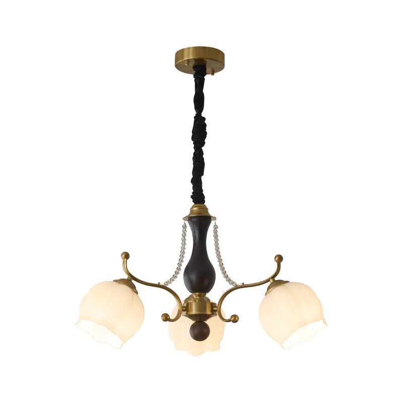 Elvorine lampadario legno vetro vintage