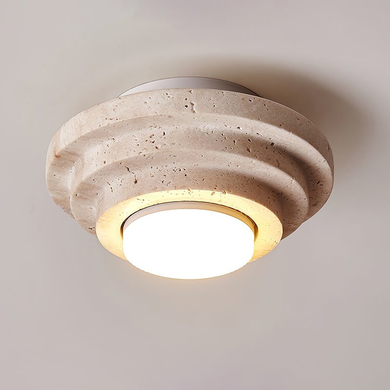 Zadoraris lampada da soffitto a strati in travertino