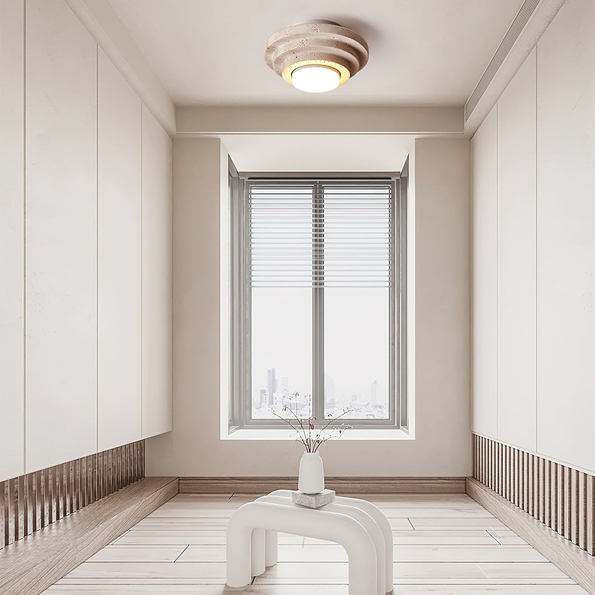 Zadoraris lampada da soffitto a strati in travertino