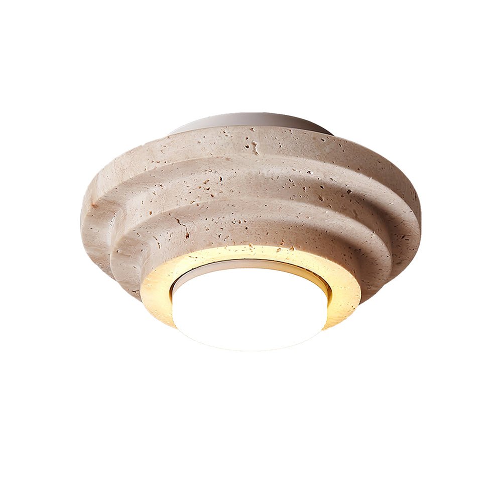 Zadoraris lampada da soffitto a strati in travertino
