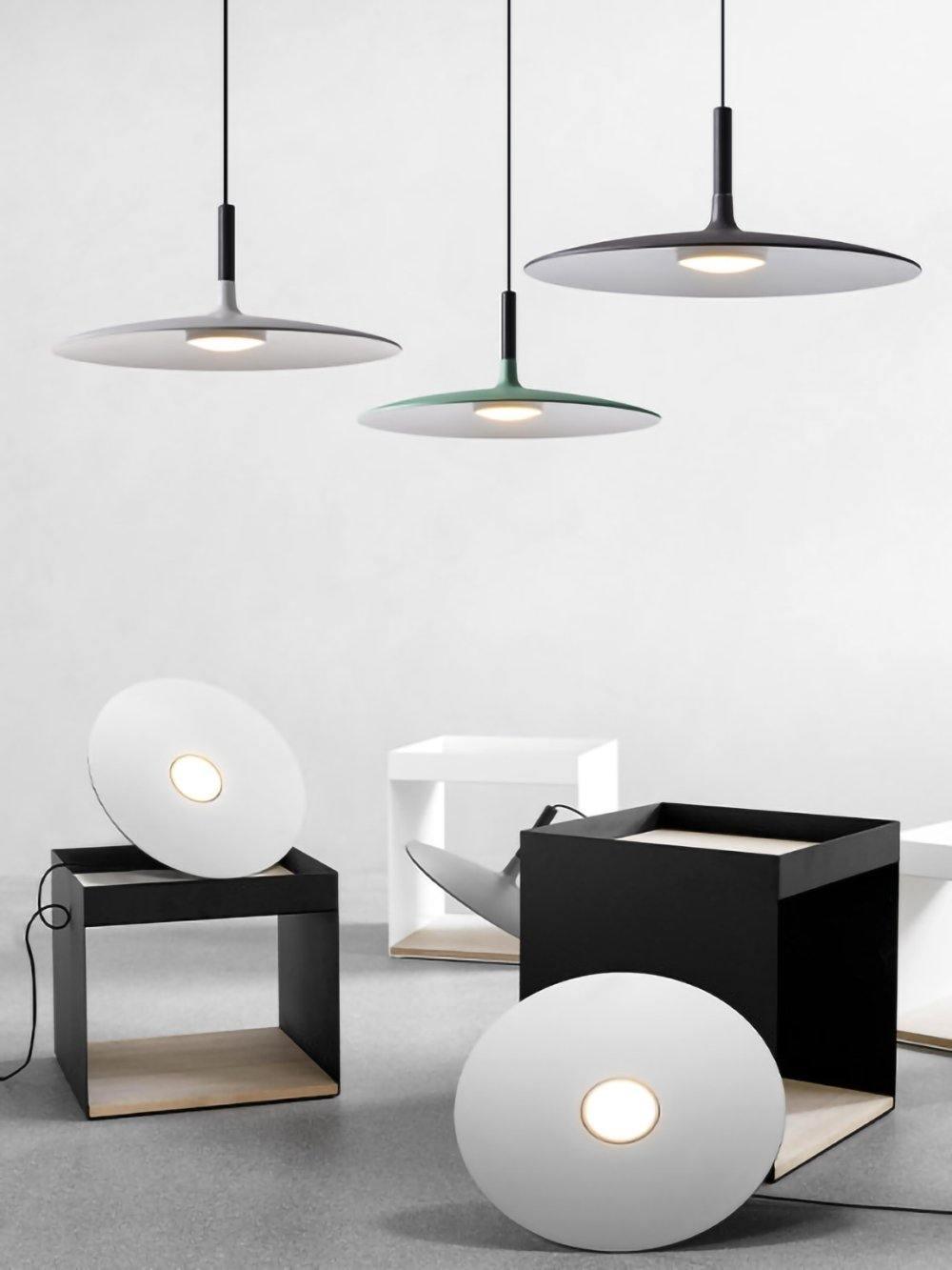 Ardinena lampada a sospensione Disco Piatto in Alluminio