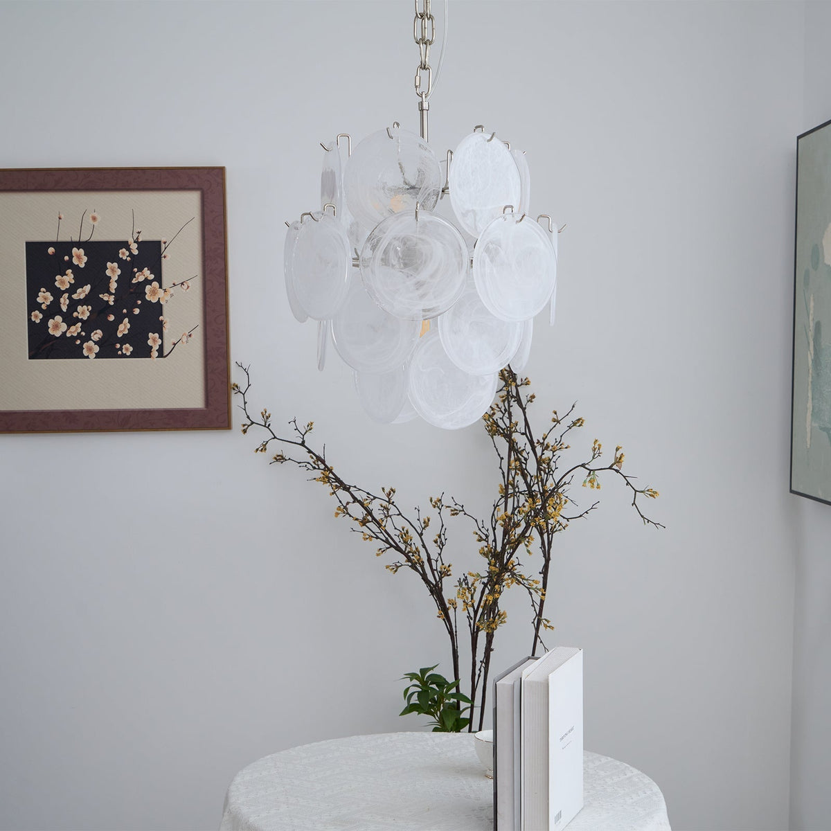 Lioruora lampadario in vetro Murano Apricot a Dischi Stratificati Artistici