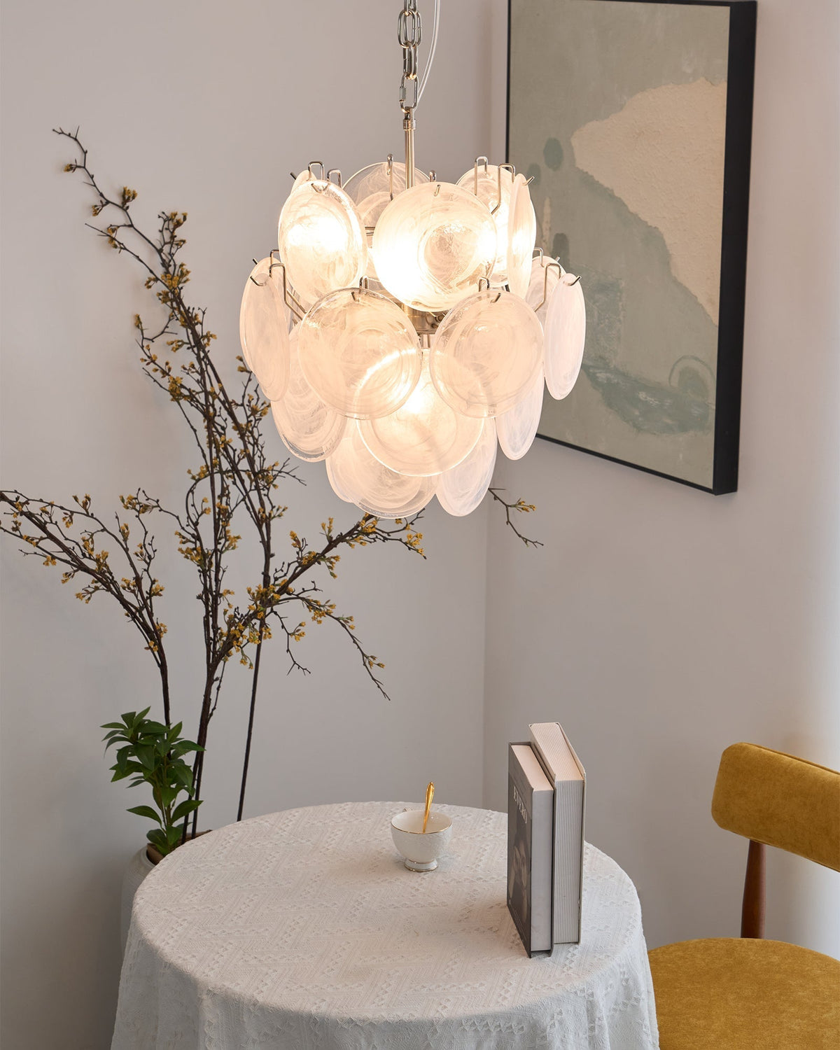Lioruora lampadario in vetro Murano Apricot a Dischi Stratificati Artistici