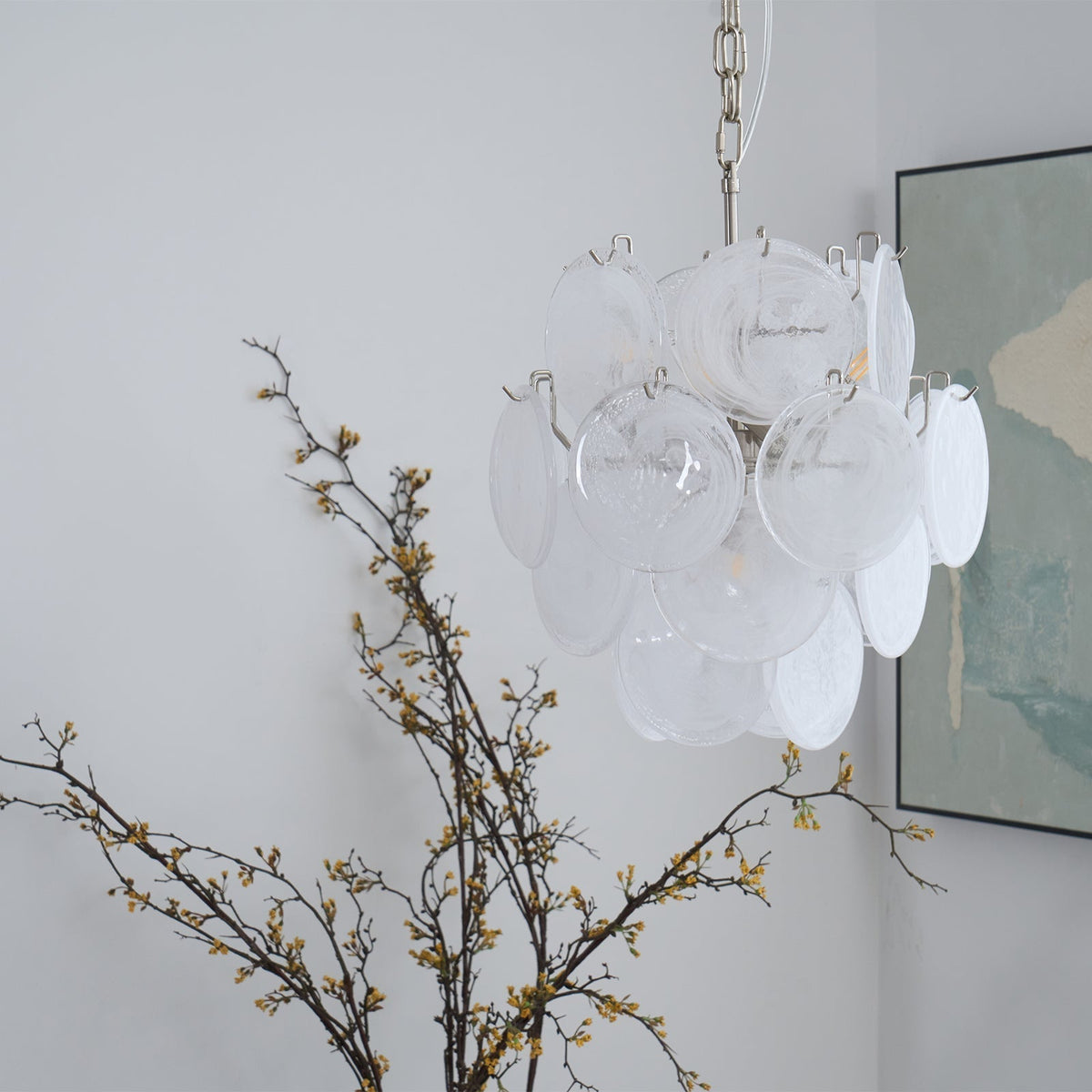 Lioruora lampadario in vetro Murano Apricot a Dischi Stratificati Artistici