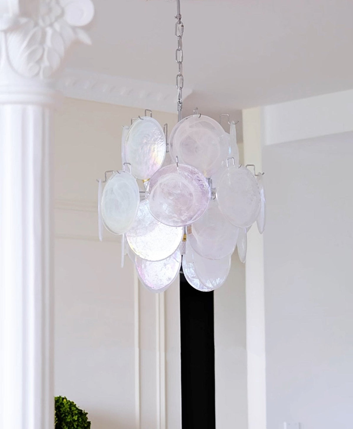 Lioruora lampadario in vetro Murano Apricot a Dischi Stratificati Artistici