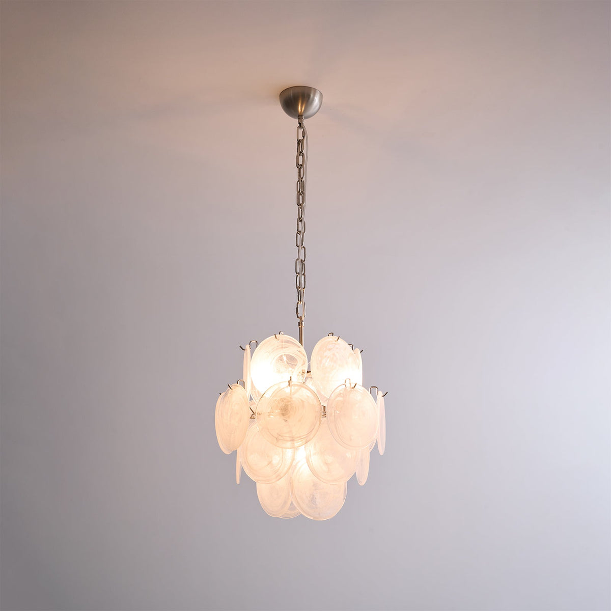 Lioruora lampadario in vetro Murano Apricot a Dischi Stratificati Artistici