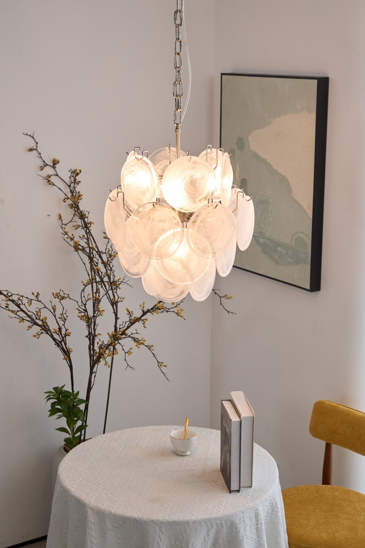 Lioruora lampadario in vetro Murano Apricot a Dischi Stratificati Artistici