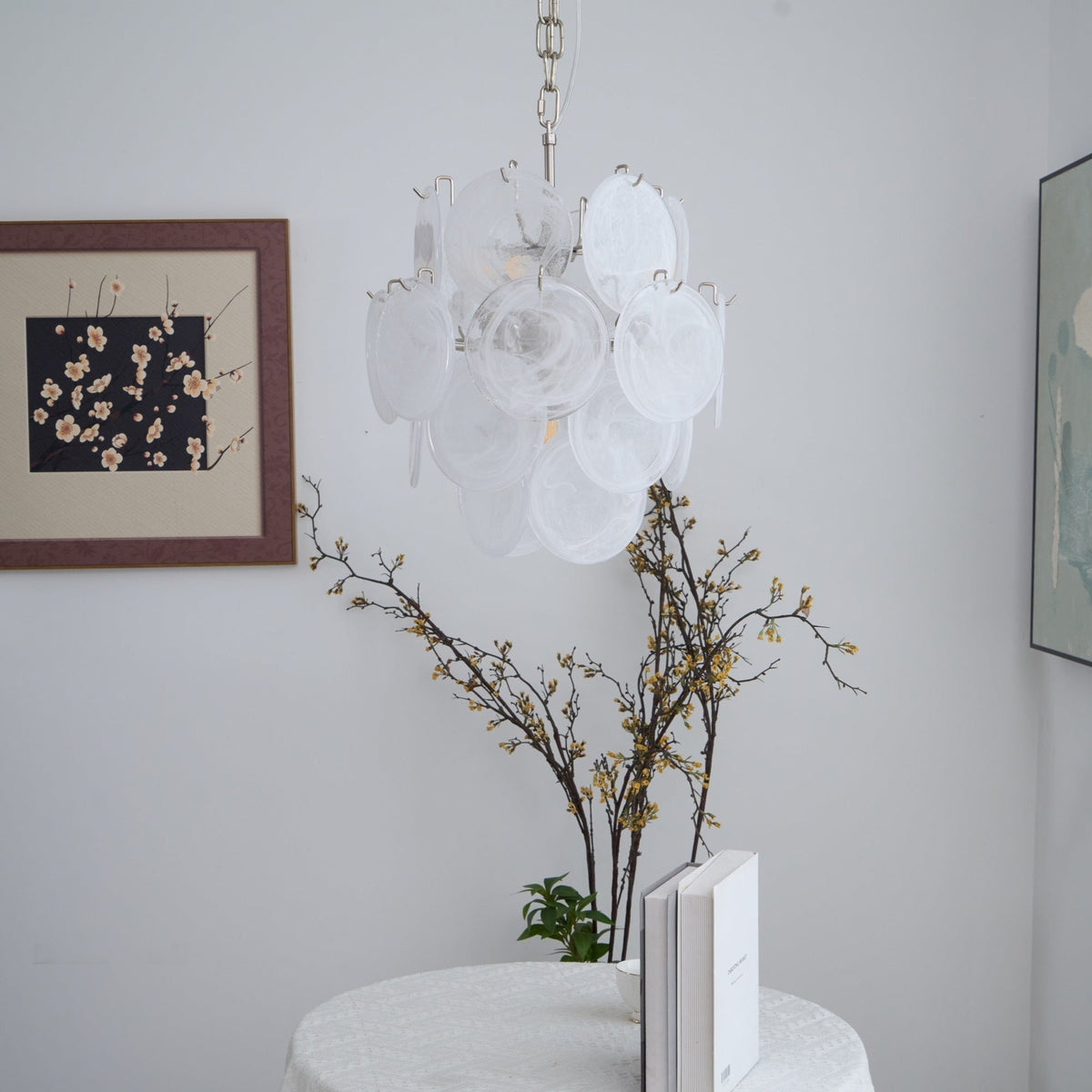Lioruora lampadario in vetro Murano Apricot a Dischi Stratificati Artistici