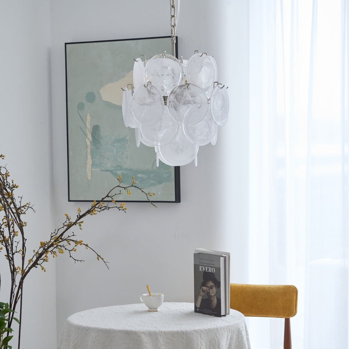 Lioruora lampadario in vetro Murano Apricot a Dischi Stratificati Artistici