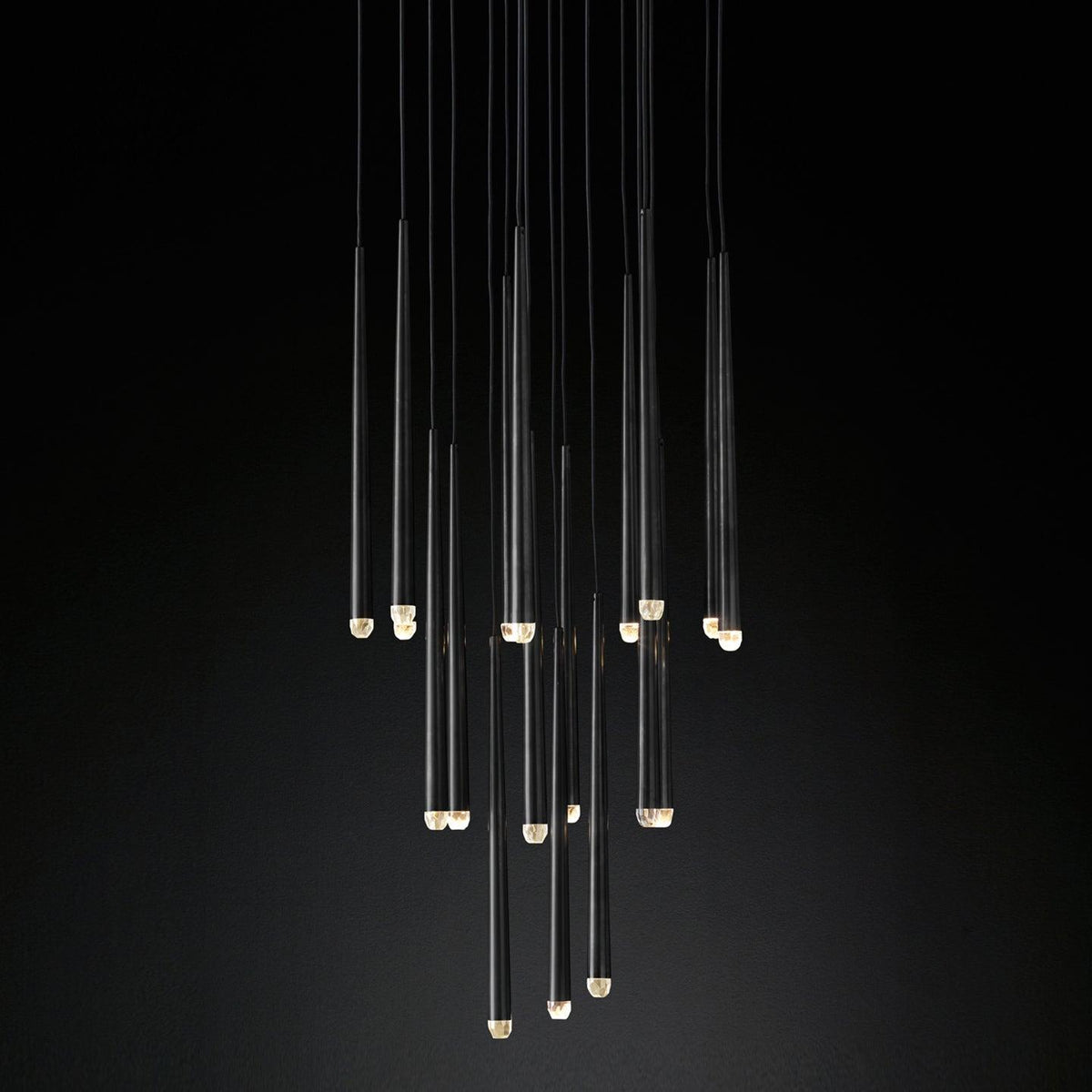 Larry lampadario Cristallo ottone Annerito Argento Scala