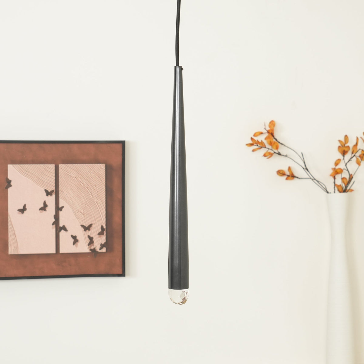 Larry lampadario Cristallo ottone Annerito Argento Scala