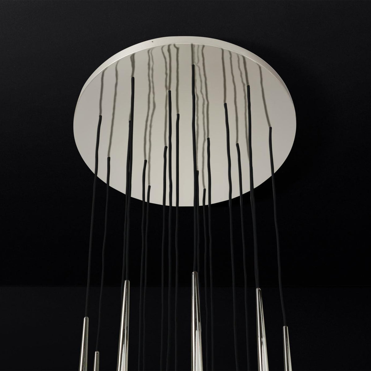 Larry lampadario Cristallo ottone Annerito Argento Scala