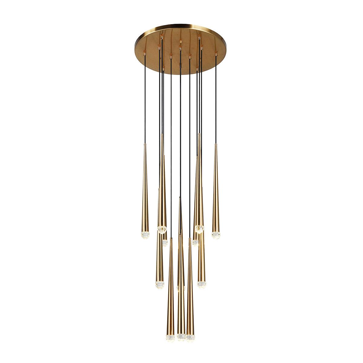 Larry lampadario Cristallo ottone Annerito Argento Scala